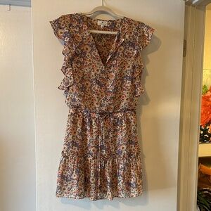 Floral Print Ruffle Mini Dress